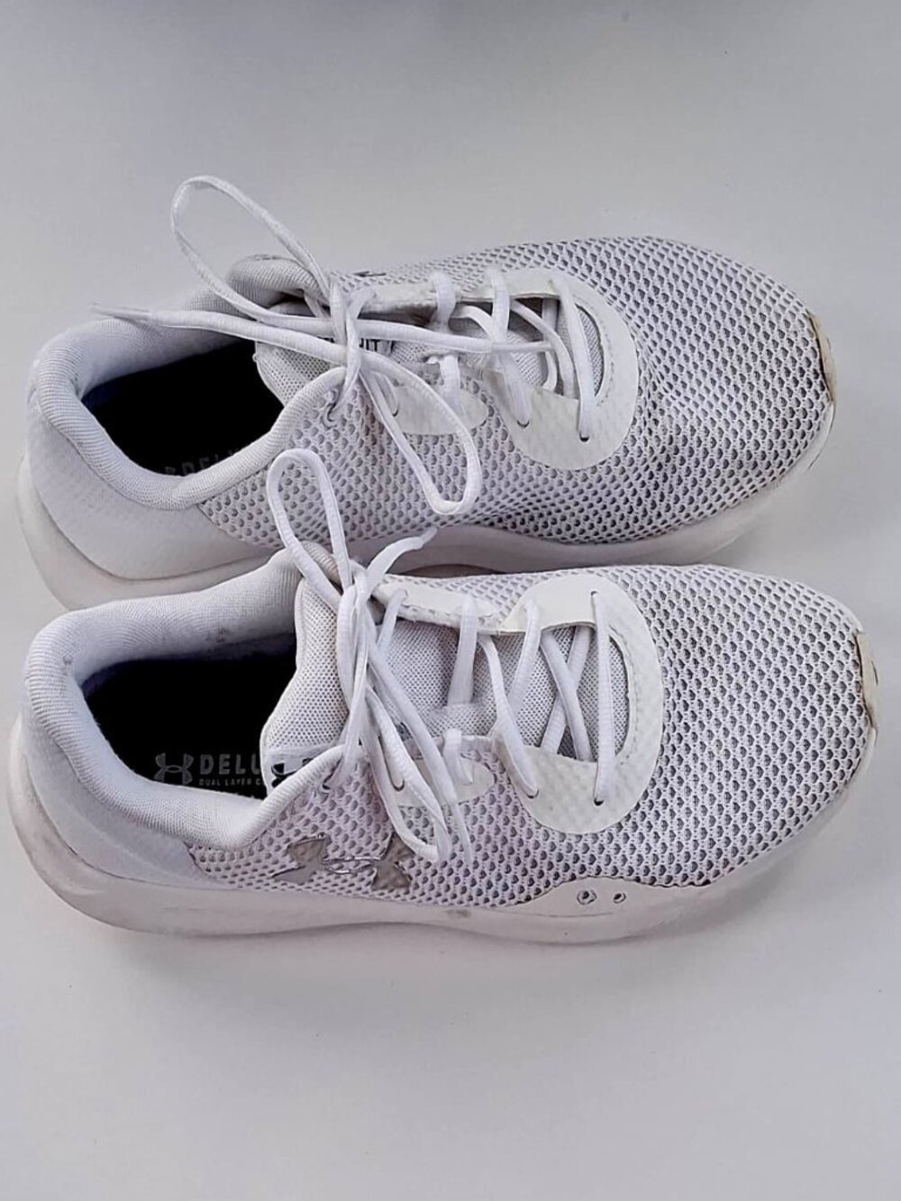Under Armour Charged Pursuit 3 White Mesh Running Shoes Sneakers Size 12